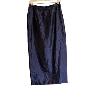 Scott McClintock Millennium 2000 Navy Blue Acetate Maxi Skirt Size 12 Made In US